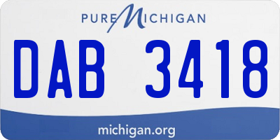 MI license plate DAB3418