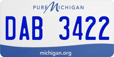 MI license plate DAB3422