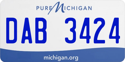 MI license plate DAB3424
