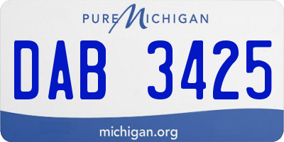 MI license plate DAB3425