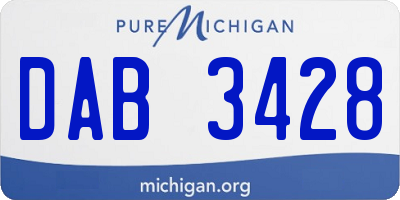 MI license plate DAB3428