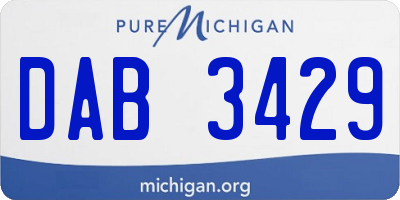 MI license plate DAB3429