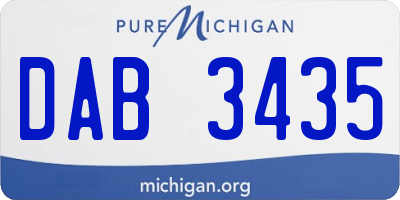 MI license plate DAB3435