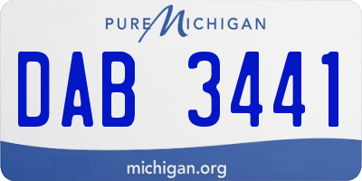 MI license plate DAB3441