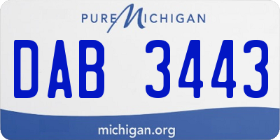 MI license plate DAB3443