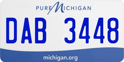 MI license plate DAB3448