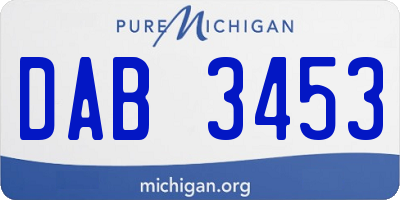 MI license plate DAB3453