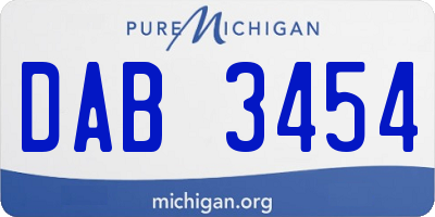 MI license plate DAB3454