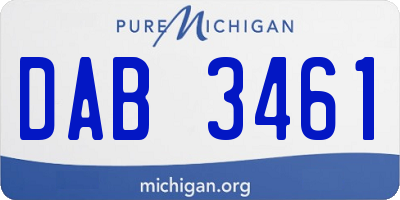 MI license plate DAB3461