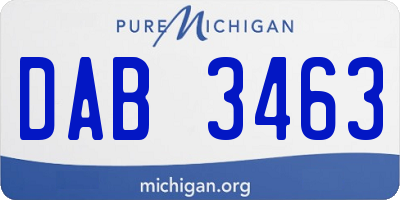 MI license plate DAB3463