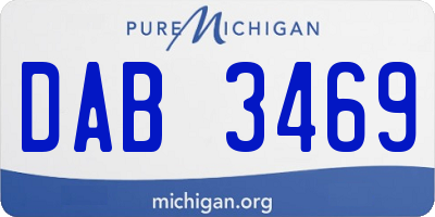 MI license plate DAB3469