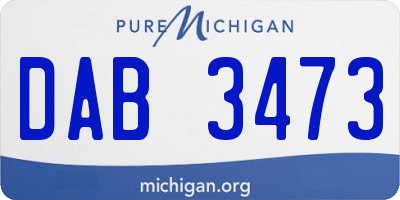 MI license plate DAB3473