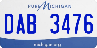 MI license plate DAB3476