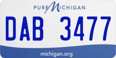 MI license plate DAB3477