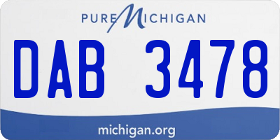 MI license plate DAB3478