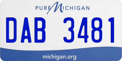 MI license plate DAB3481