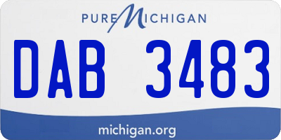 MI license plate DAB3483