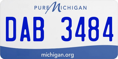MI license plate DAB3484
