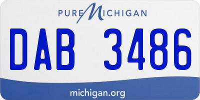 MI license plate DAB3486