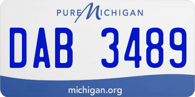 MI license plate DAB3489
