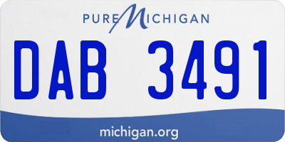 MI license plate DAB3491