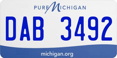 MI license plate DAB3492