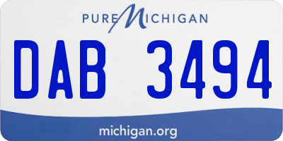 MI license plate DAB3494