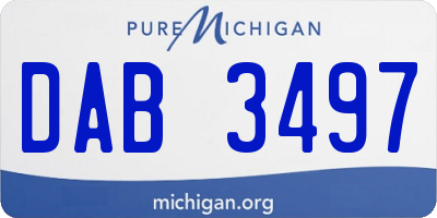 MI license plate DAB3497