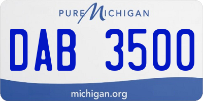 MI license plate DAB3500