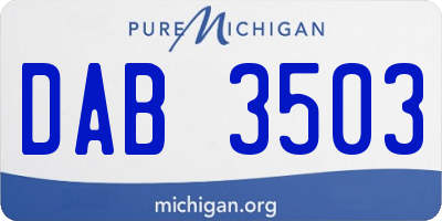 MI license plate DAB3503