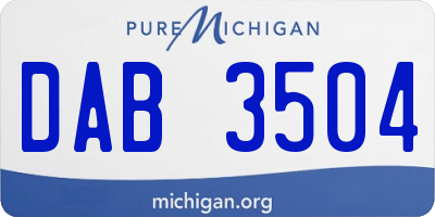 MI license plate DAB3504