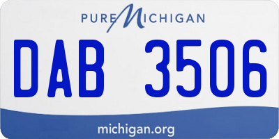 MI license plate DAB3506