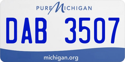 MI license plate DAB3507