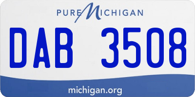 MI license plate DAB3508