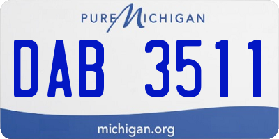 MI license plate DAB3511
