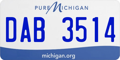 MI license plate DAB3514
