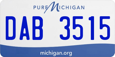 MI license plate DAB3515