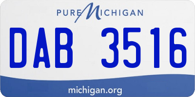 MI license plate DAB3516