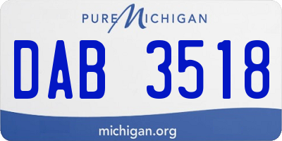 MI license plate DAB3518