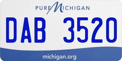 MI license plate DAB3520