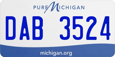 MI license plate DAB3524