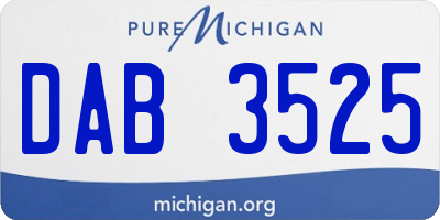 MI license plate DAB3525