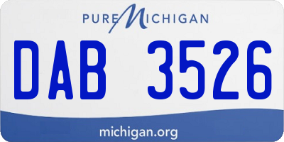 MI license plate DAB3526