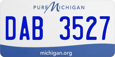 MI license plate DAB3527