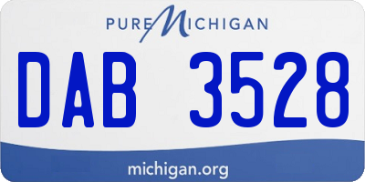 MI license plate DAB3528