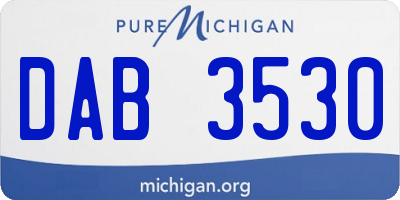 MI license plate DAB3530