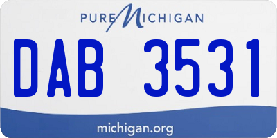 MI license plate DAB3531