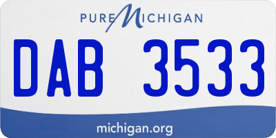 MI license plate DAB3533