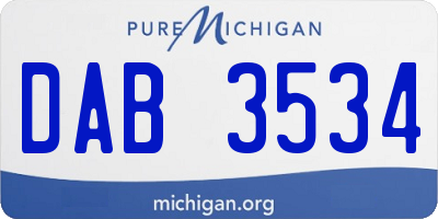 MI license plate DAB3534