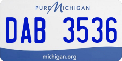 MI license plate DAB3536